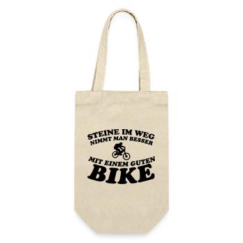 Steine Bike - Geschenkbeutel für Flaschen - Natur - Vorne