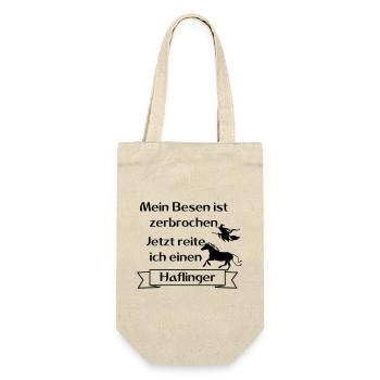 Mein Besen ist zerbrochen - Haflinger - Geschenkbeutel für Flaschen - Natur - Vorne