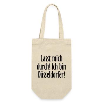 Lasst mich durch! Ich bin Düsseldorfer! - Geschenkbeutel für Flaschen - Natur - Vorne