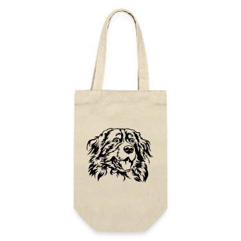 Berner Sennenhund Kopf - Geschenkbeutel für Flaschen - Natur - Vorne