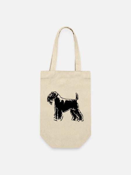 Schnauzer - Geschenkbeutel für Flaschen - Natur