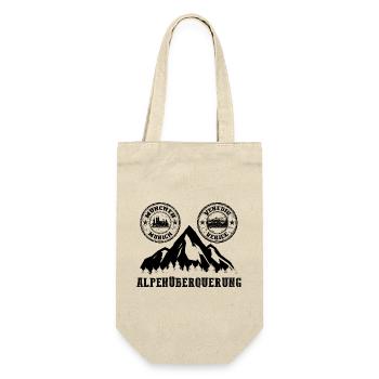 Alpenüberquerung München - Venedig - Geschenkbeutel für Flaschen - Natur - Vorne