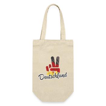 Victory Sieg Hand Deutschland - Geschenkbeutel für Flaschen - Natur - Vorne