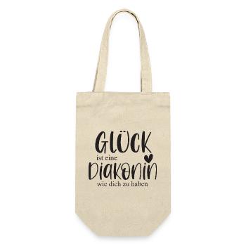 Diakonin Ehrenamt Kirche Pfarrer Glaube Geschenk - Geschenkbeutel für Flaschen - Natur - Vorne