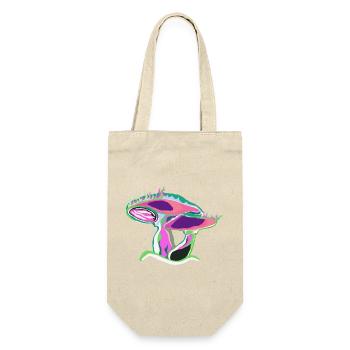 Neon Pilz Farbkunst - Geschenkbeutel für Flaschen - Natur - Vorne