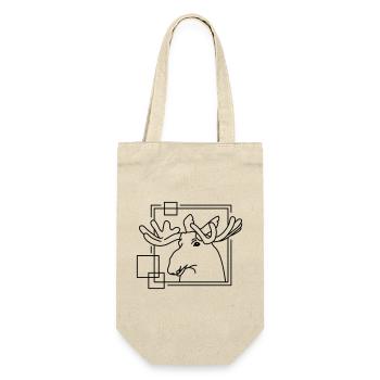Elch in geometrischer Form - Line-Art-Design - Geschenkbeutel für Flaschen - Natur - Vorne