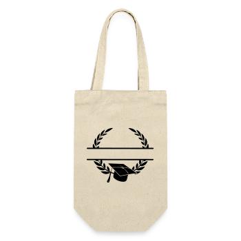 Successful cap in laurel wreath monogram - Gift Bag for Bottles - nature - Front