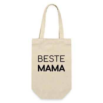 Beste Mama - Geschenkbeutel für Flaschen - Natur - Vorne