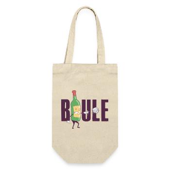 Boule und Wein Boccia Kugeln Petanque Outfit - Geschenkbeutel für Flaschen - Natur - Vorne