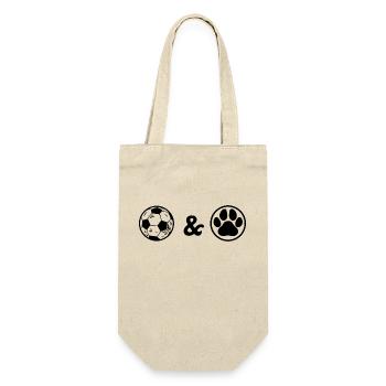 Fußball Soccer - Geschenkbeutel für Flaschen - Natur - Vorne