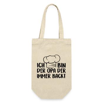 Ich bin der Opa der immer backt - Geschenkbeutel für Flaschen - Natur - Vorne
