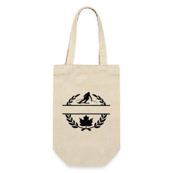 Skieur canadien de descente de feuille d’érable en couronne de laurier - Sac à bouteille - nature - Devant
