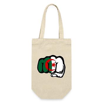 Algeria Flag Hand Fist - Gift Bag for Bottles - nature - Front