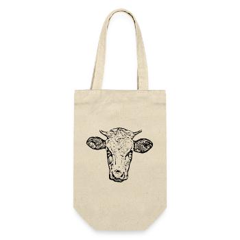 Personalized Cow T-Shirt Gift for Farmers - Gift Bag for Bottles - nature - Front