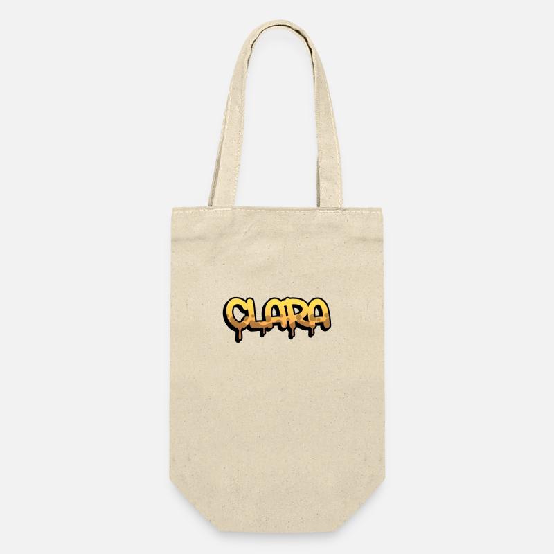 Graffiti-Name Clara - Geschenkbeutel für Flaschen - Natur