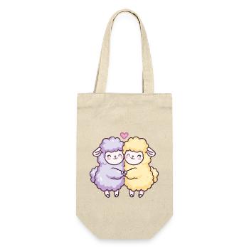 Couple de lamas d’alpaga amoureux Animal Saint-Valentin - Sac à bouteille - nature - Devant