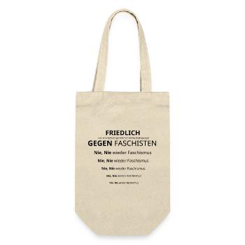 nie nie wieder Faschismus - Geschenkbeutel für Flaschen - Natur - Vorne