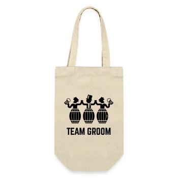 Team Groom (Junggesellenabschied / Bierfässer / B) - Geschenkbeutel für Flaschen - Natur - Vorne