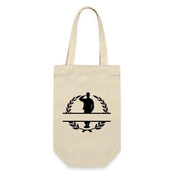 Respect banner salute soldier in laurel wreath - Gift Bag for Bottles - nature - Front