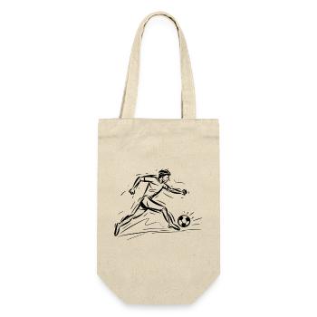 Fußballspieler - Geschenkbeutel für Flaschen - Natur - Vorne