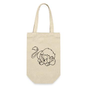Lion Kawaii coloring page hand-illustrated - Gift Bag for Bottles - nature - Front