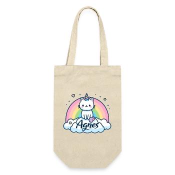 Agnès Nom Prénom Licorne Chat - Sac à bouteille - nature - Devant