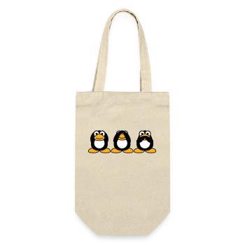 Three wise penguins don't hear anything say team - Gift Bag for Bottles - nature - Front