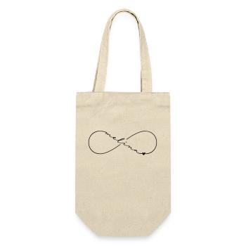 Melina Name Infinitysymbol - Geschenkbeutel für Flaschen - Natur - Vorne