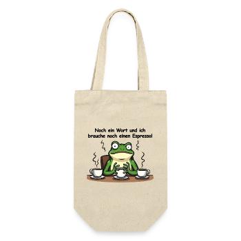 Espresso-Frosch – Kein Bock vor dem ersten Kaffee - Geschenkbeutel für Flaschen - Natur - Vorne