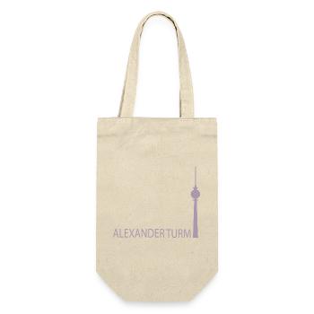 Witziger Berliner Fernsehturm Silhouette Parodie - Geschenkbeutel für Flaschen - Natur - Vorne