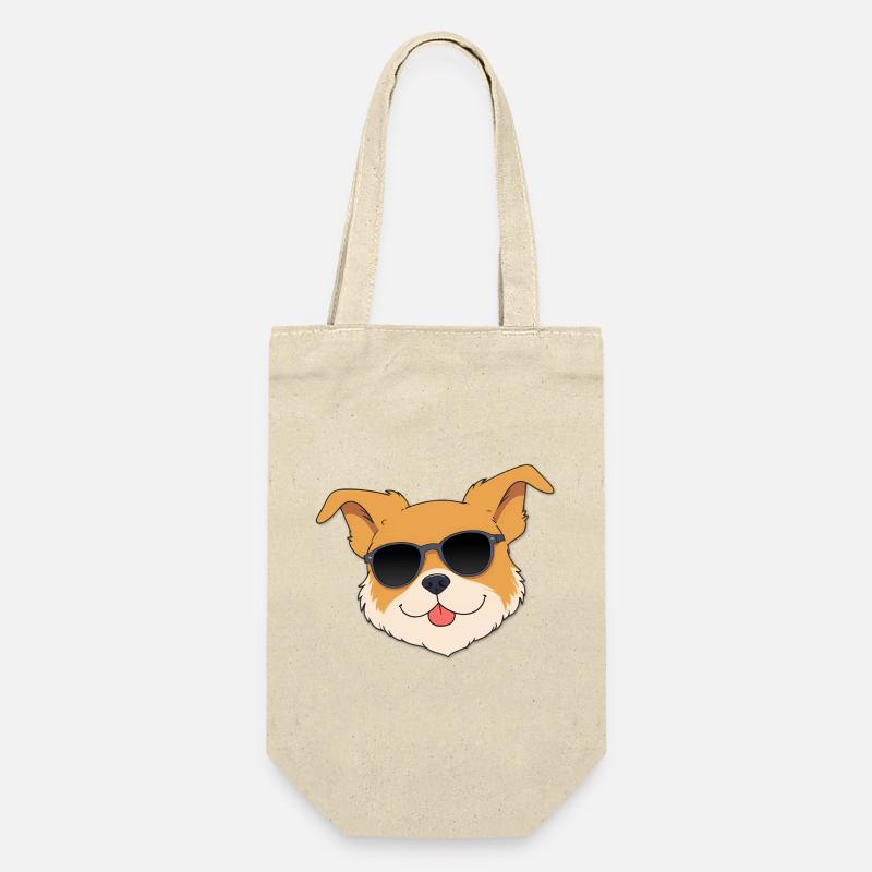 Drôle de chien avec des lunettes de soleil design - Sac à bouteille - nature
