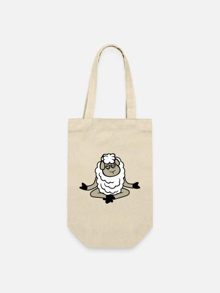 mouton détendu paisible yoga lotus méditation - Sac à bouteille - nature