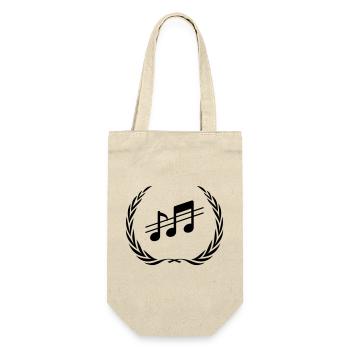 Musik Noten Kranz - Geschenkbeutel für Flaschen - Natur - Vorne
