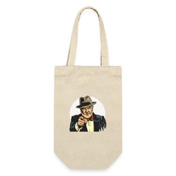 Vintage Gangster Index Finger (I want you!) - Gift Bag for Bottles - nature - Front