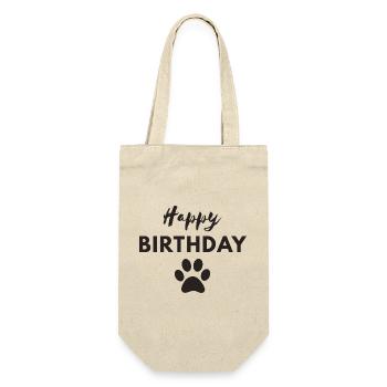 Happy Birthday Dog - Geschenkbeutel für Flaschen - Natur - Vorne