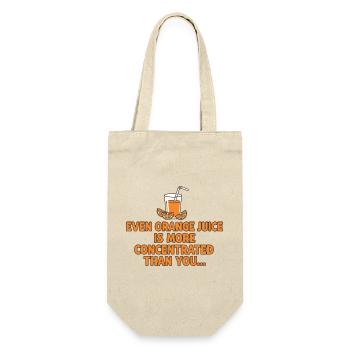 Orangensaft Konzentration Lustiger Spruch - Geschenkbeutel für Flaschen - Natur - Vorne