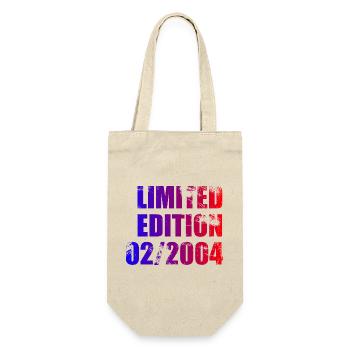 22. Geburtstag Limited Edition 02/2004 - Geschenkbeutel für Flaschen - Natur - Vorne