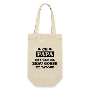 Ein großartiger Vater - Geschenkbeutel für Flaschen - Natur - Vorne
