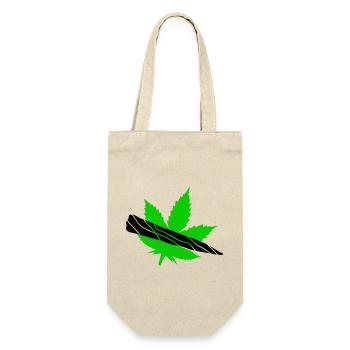 Green Leaf Silhouette Design - Gift Bag for Bottles - nature - Front
