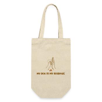 MY DOG IS MY SOULMATE - Geschenkbeutel für Flaschen - Natur - Vorne