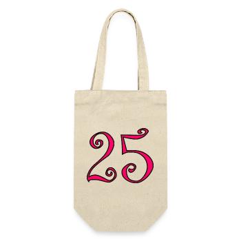 25. 25 ANS. 25e ANNIVERSAIRE. ANNIVERSAIRE 25 ANS. - Sac à bouteille - nature - Devant
