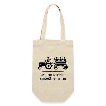Meine Letzte Auswärtstour Mit Trecker (JGA / B) - Geschenkbeutel für Flaschen - Natur - Vorne