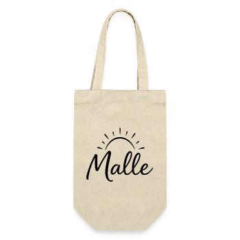 Malle Schriftzug Sonne - Geschenkbeutel für Flaschen - Natur - Vorne
