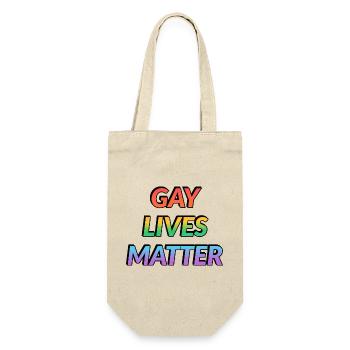 Gay Lives Matter Regenbogen - Geschenkbeutel für Flaschen - Natur - Vorne