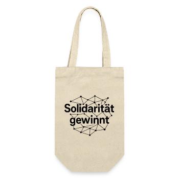 Solidarität Gewinnt Statement Spruch - Geschenkbeutel für Flaschen - Natur - Vorne