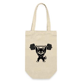 Muscle wolf lifts heavy dumbbell - Gift Bag for Bottles - nature - Front