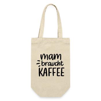mam braucht kaffee Morgenmuffel - Geschenkbeutel für Flaschen - Natur - Vorne