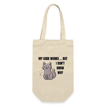 Mon code fonctionne - Chat programmeur drôle - Sac à bouteille - nature - Devant