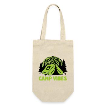 Zelt Camp Vibes Logo - Geschenkbeutel für Flaschen - Natur - Vorne