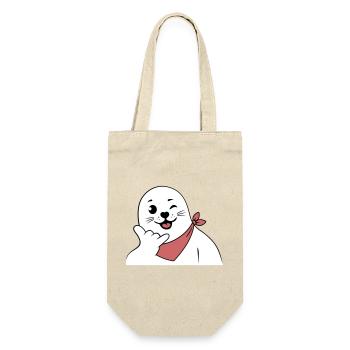 Winking Seal Wearing a Bandana Throwing Shaka Sign - Gift Bag for Bottles - nature - Front